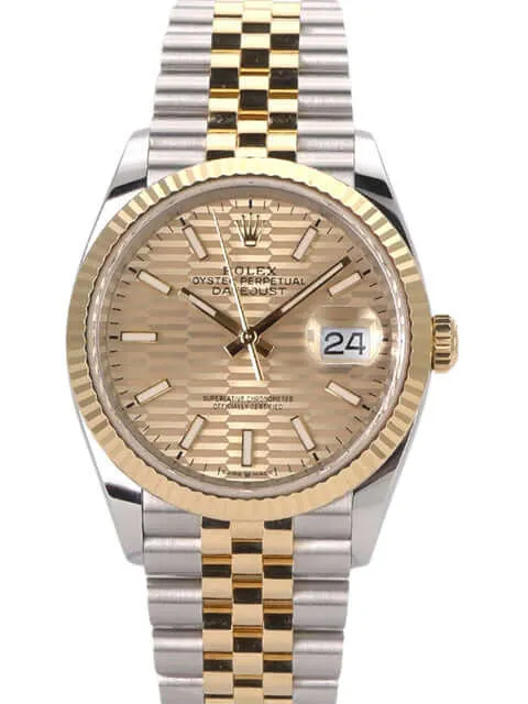 Rolex Datejust 36 126233 Golden Riffel Jubile-Band