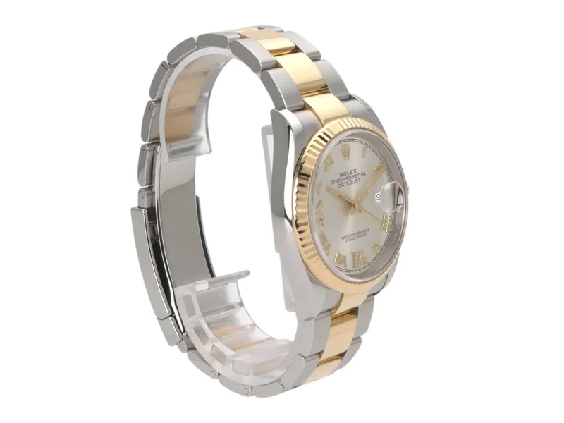 Rolex Datejust 36 Oystersteel Gelbgold 126233 Silber Römisch Diamant