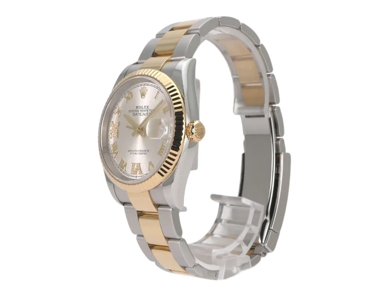 Rolex Datejust 36 Oystersteel Gelbgold 126233 Silber Römisch Diamant