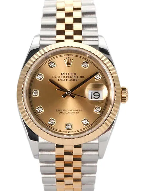 Rolex Datejust 36 126233 Champagner Diamant Jubile-Band