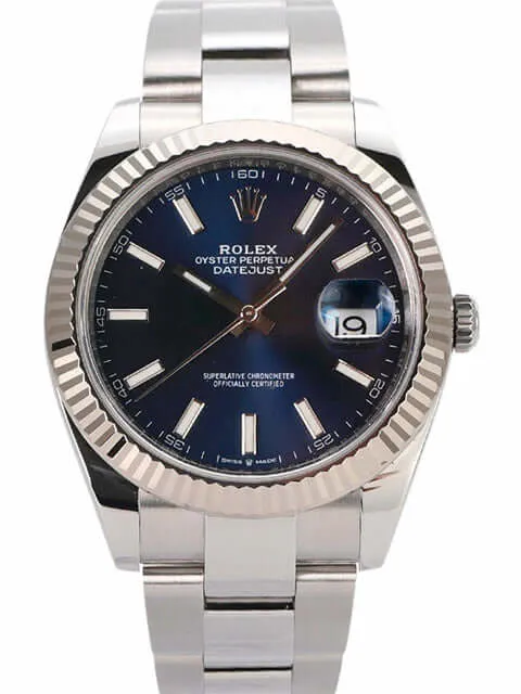 Rolex Datejust 41 Edelstahl Weißgold 126334 Blau