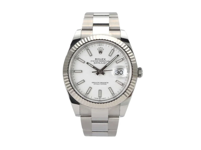 Rolex Datejust 41 Edelstahl Weißgold 126334 Weiß