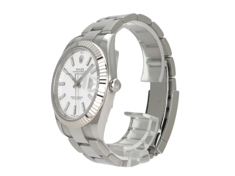 Rolex Datejust 41 Edelstahl Weißgold 126334 Weiß