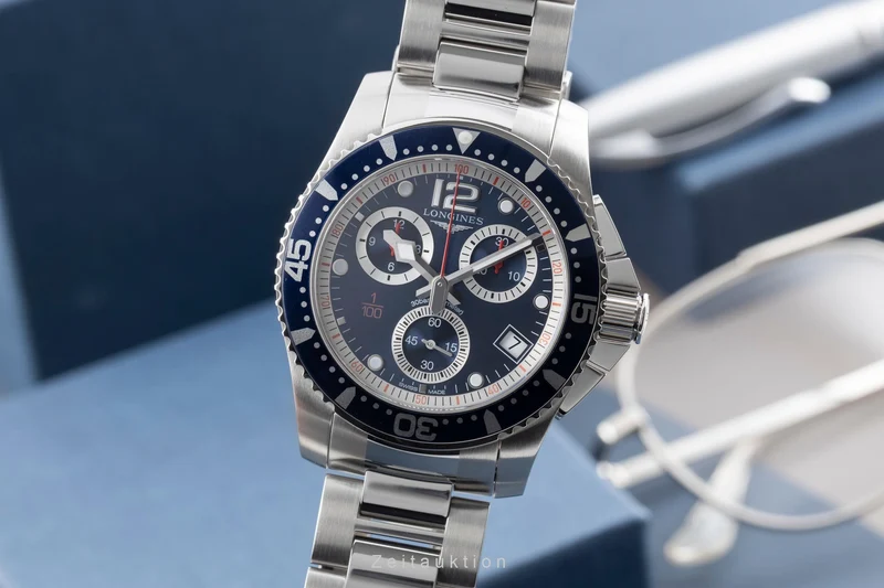 Longines Hydro Conquest chronograph steel quartz men's watch L3.743.4.96.6 [2603476]