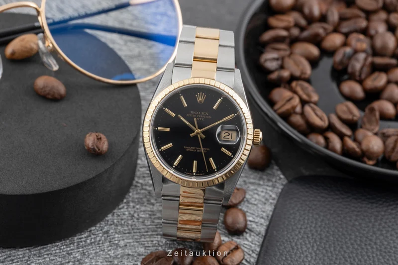 Rolex Date steel / gold automatic men's watch 15223 [2603930]