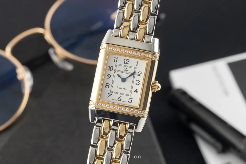 Jaeger LeCoultre Reverso steel / gold quartz women's watch Q2655120, 265.5.08 [2603483]