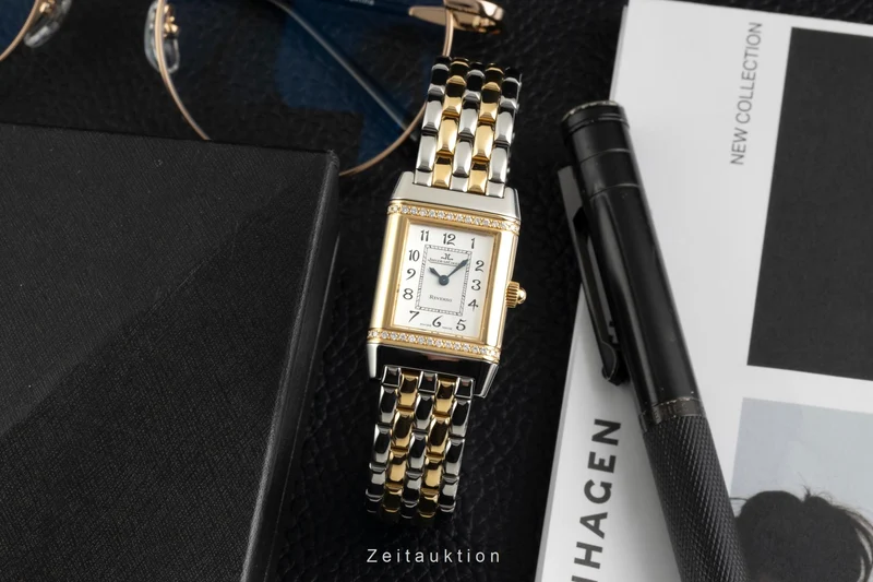 Jaeger LeCoultre Reverso steel / gold quartz women's watch Q2655120, 265.5.08 [2603483]