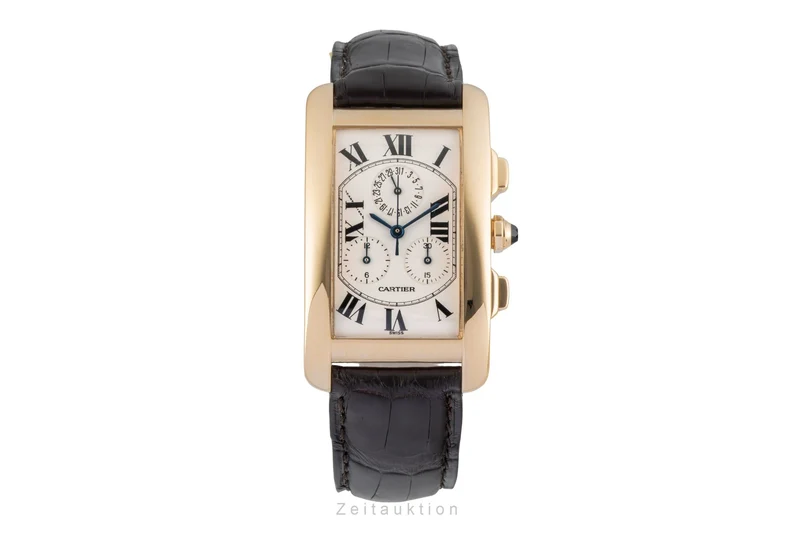 Cartier Tank Américaine chronograph 18 ct gold quartz men's watch W2601156 [2603835]