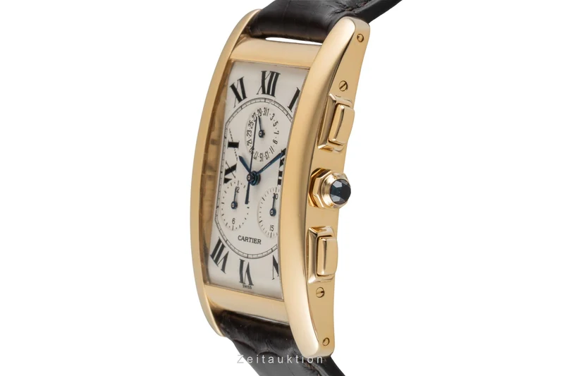 Cartier Tank Américaine chronograph 18 ct gold quartz men's watch W2601156 [2603835]
