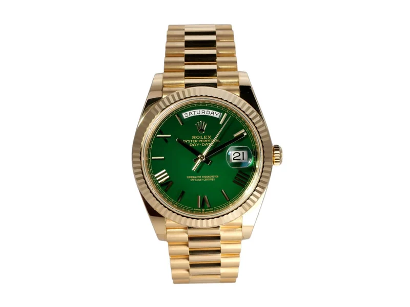 Rolex Day-Date 40 Gelbgold 228238 Grün Römisch