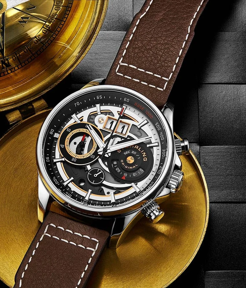 Stührling Ace Aviator Chronograph & Tachymeter 4010 Quartz 45mm