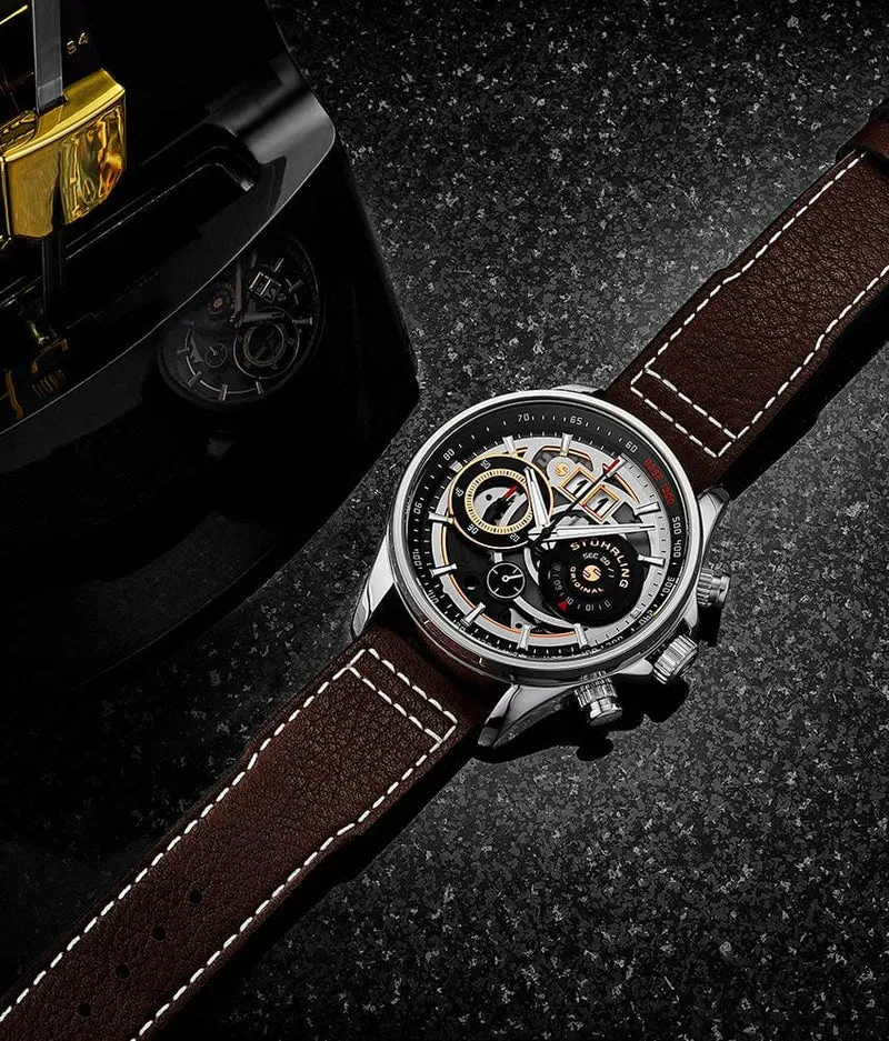 Stührling Ace Aviator Chronograph & Tachymeter 4010 Quartz 45mm