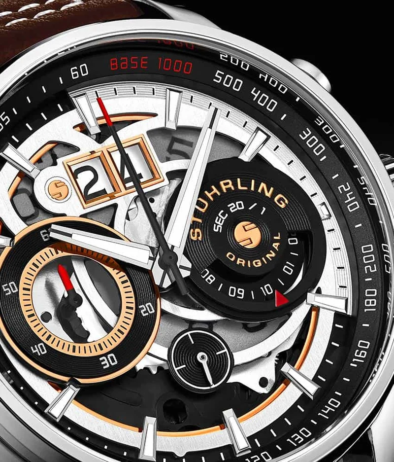 Stührling Ace Aviator Chronograph & Tachymeter 4010 Quartz 45mm