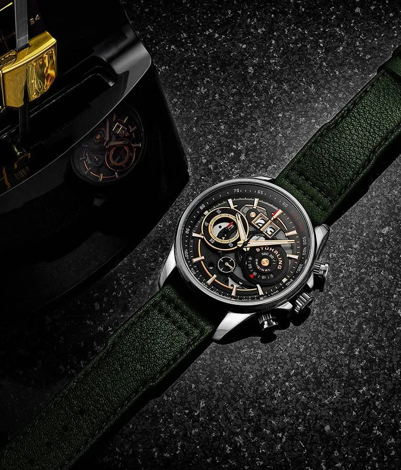 Stührling Ace Aviator Chronograph & Tachymeter 4010 Quartz 45mm