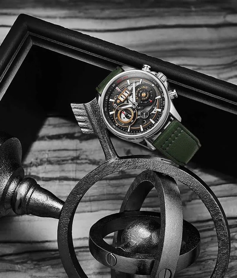 Stührling Ace Aviator Chronograph & Tachymeter 4010 Quartz 45mm