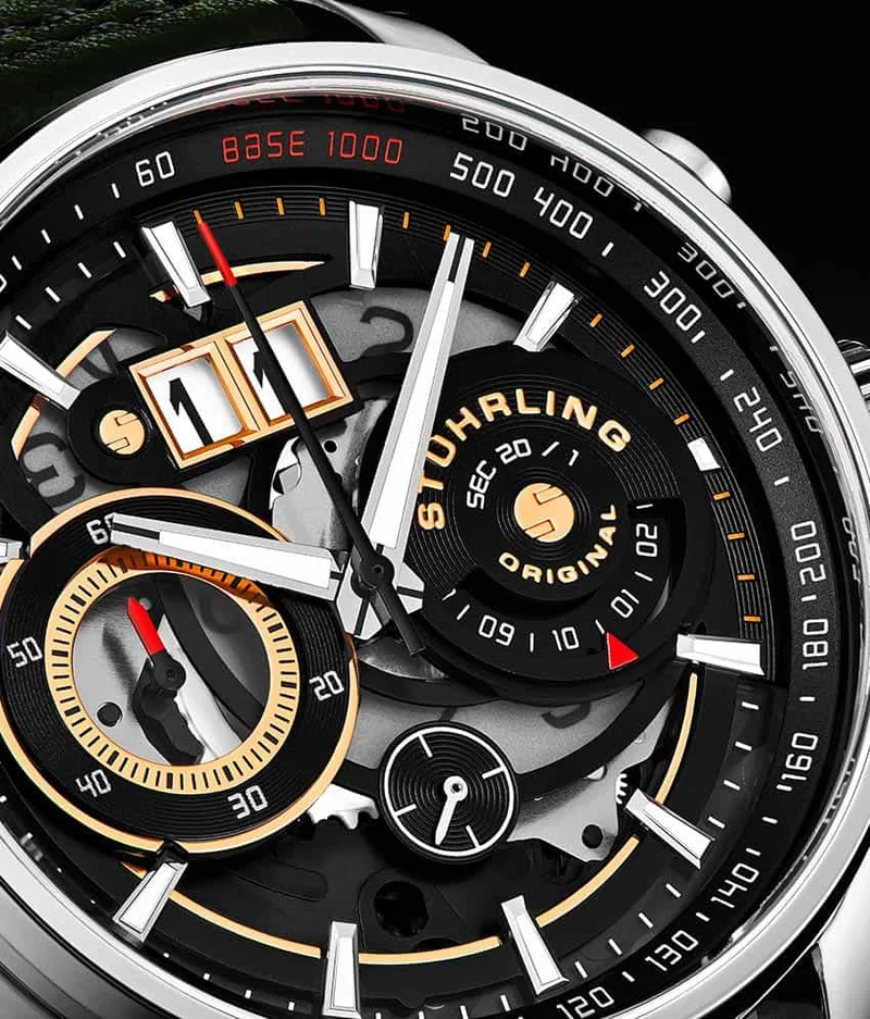 Stührling Ace Aviator Chronograph & Tachymeter 4010 Quartz 45mm