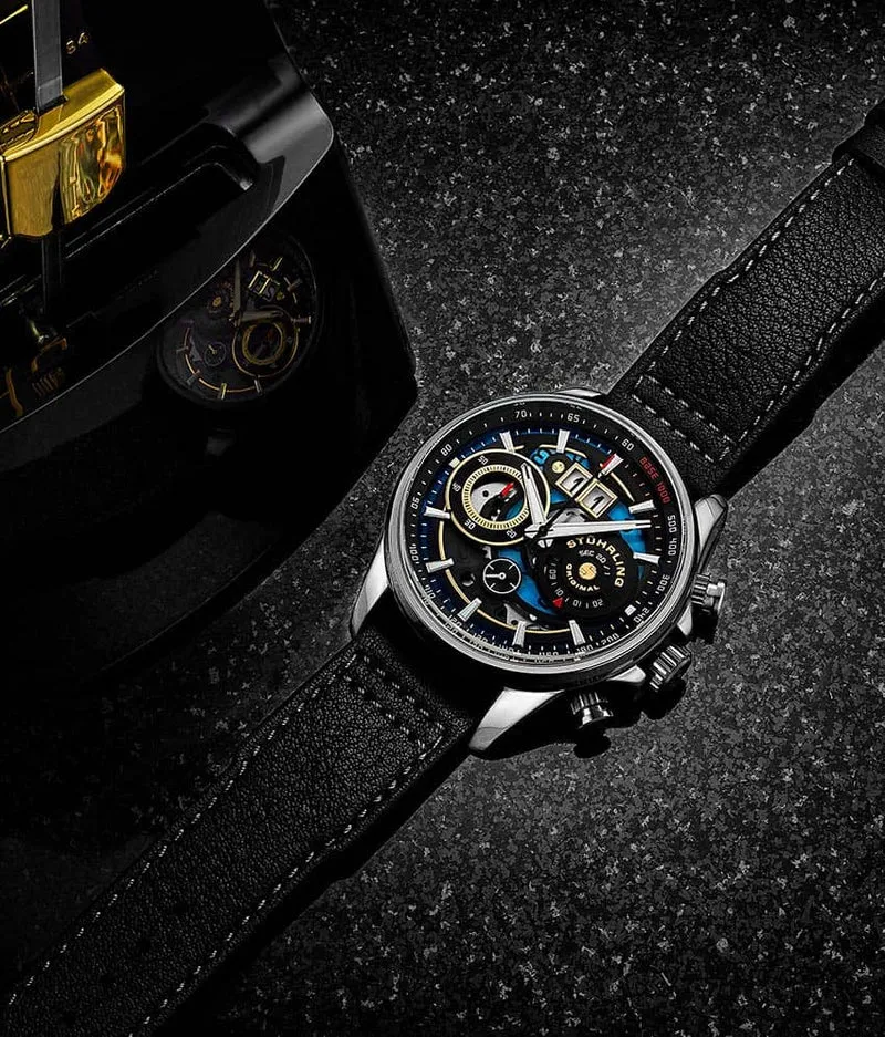 Stührling Ace Aviator Chronograph & Tachymeter 4010 Quartz 45mm