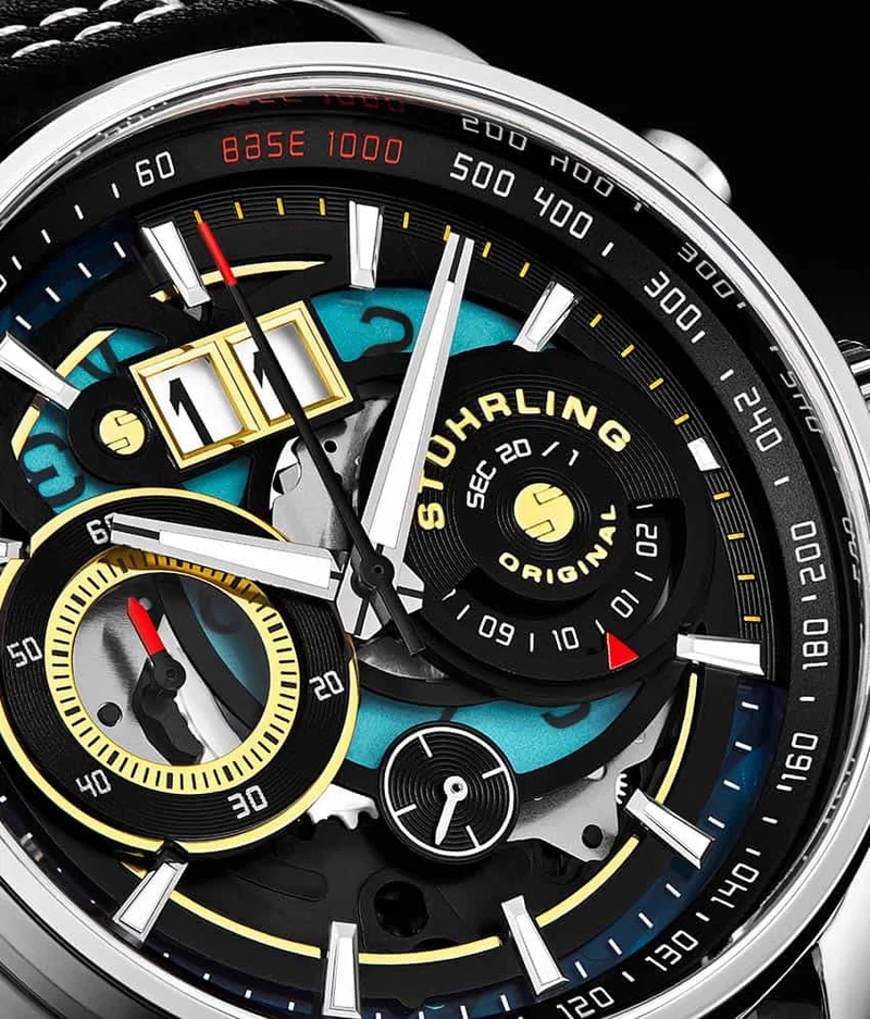 Stührling Ace Aviator Chronograph & Tachymeter 4010 Quartz 45mm