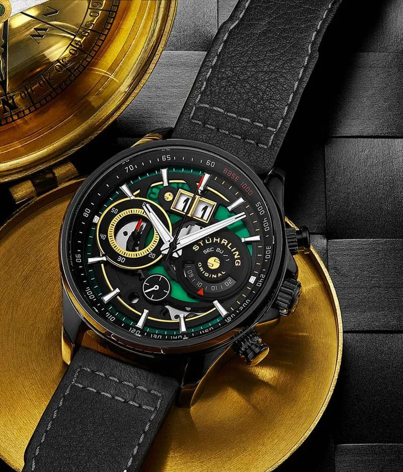 Stührling Ace Aviator Chronograph & Tachymeter 4010 Quartz 45mm