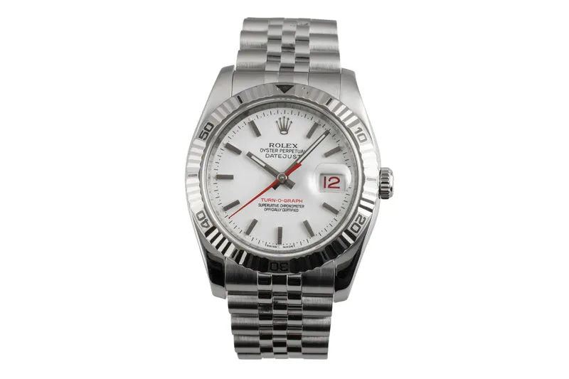Rolex Datejust Turn-O-Graph steel / white gold automatic men's watch 116264 [2603363]