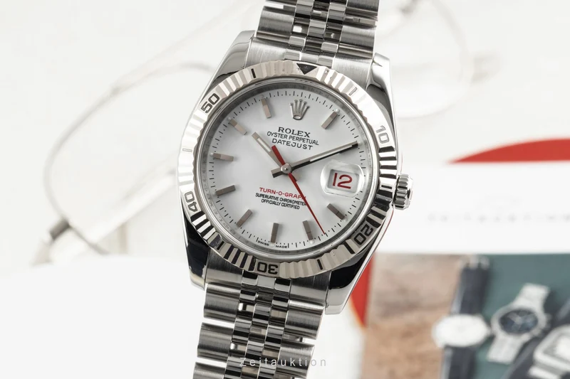 Rolex Datejust Turn-O-Graph steel / white gold automatic men's watch 116264 [2603363]