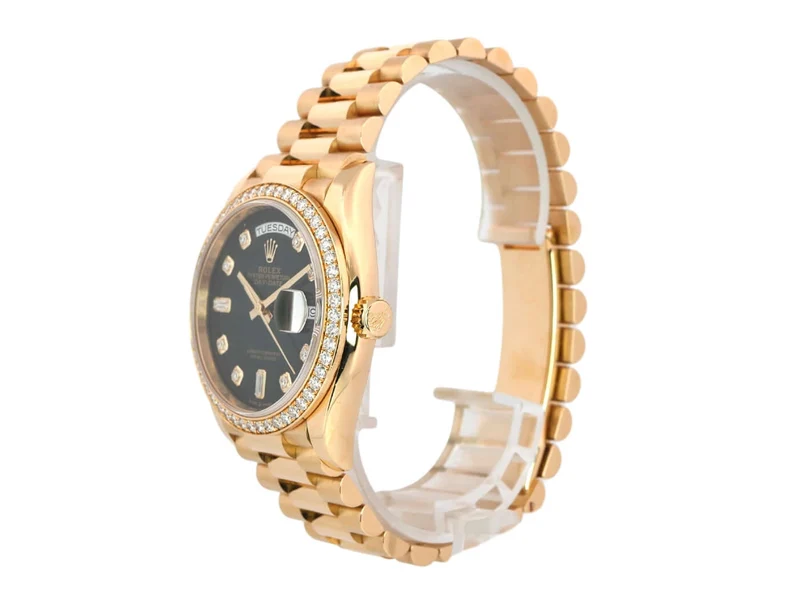 Rolex Day-Date 36 Gelbgold 128348RBR Green Diamant