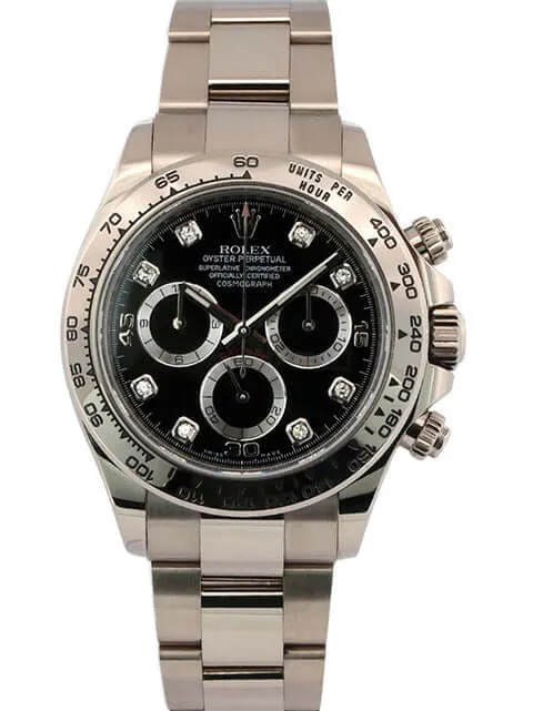 Rolex Cosmograph Daytona 116509 Weißgold Schwarz Diamant