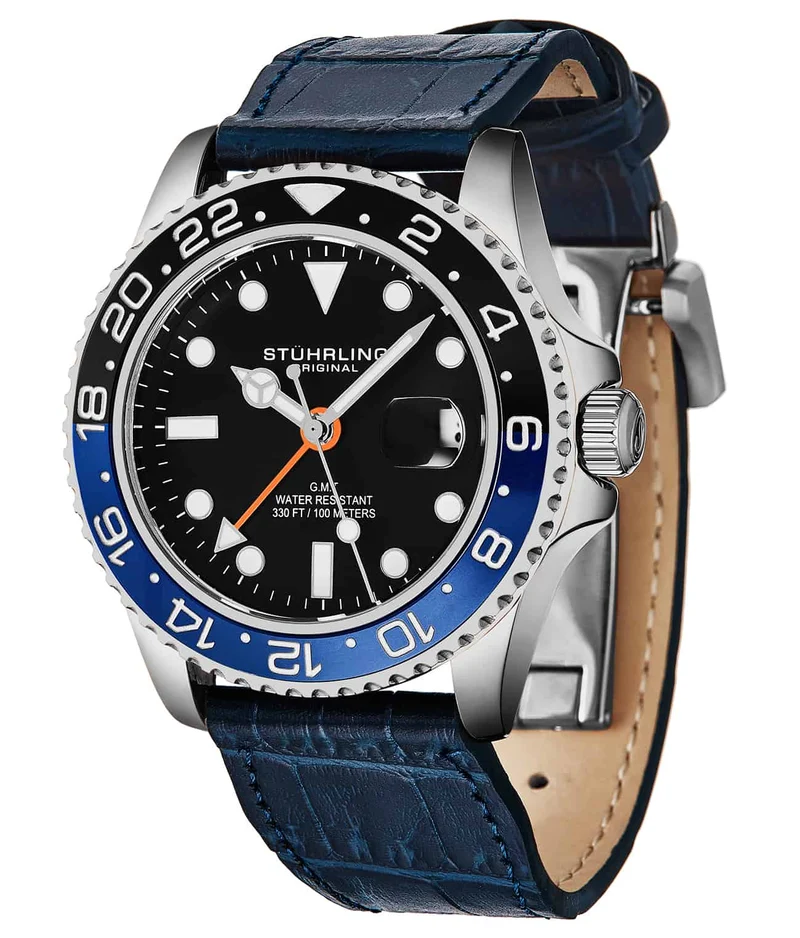 Stührling Meridian 3968L GMT Quartz 42mm Diver