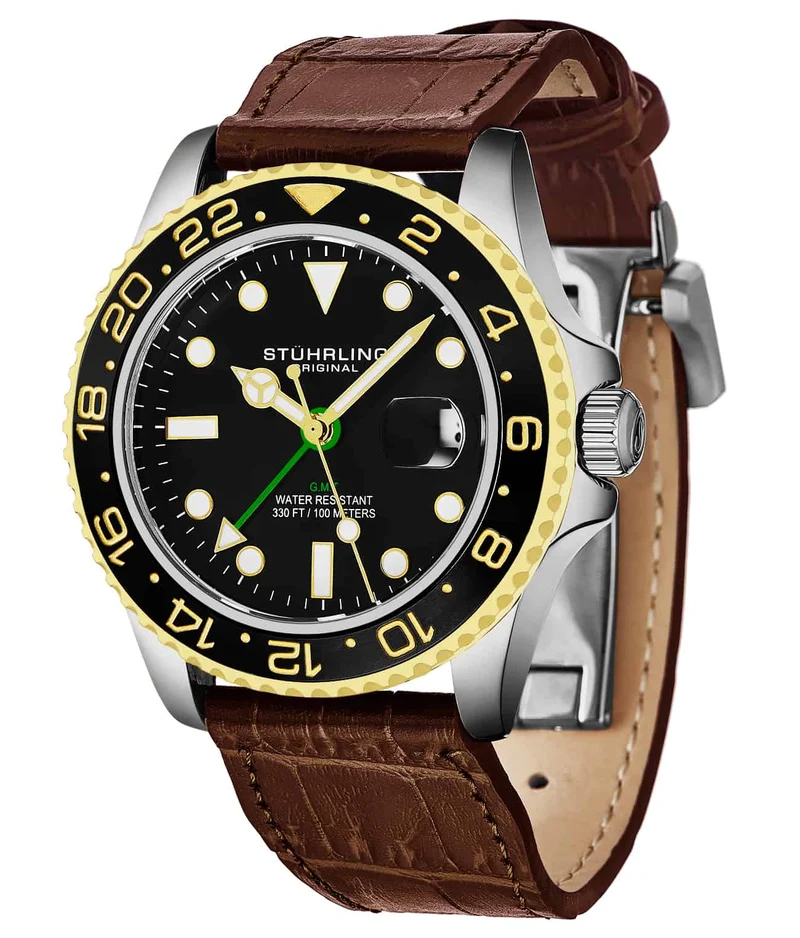Stührling Meridian 3968L GMT Quartz 42mm Diver