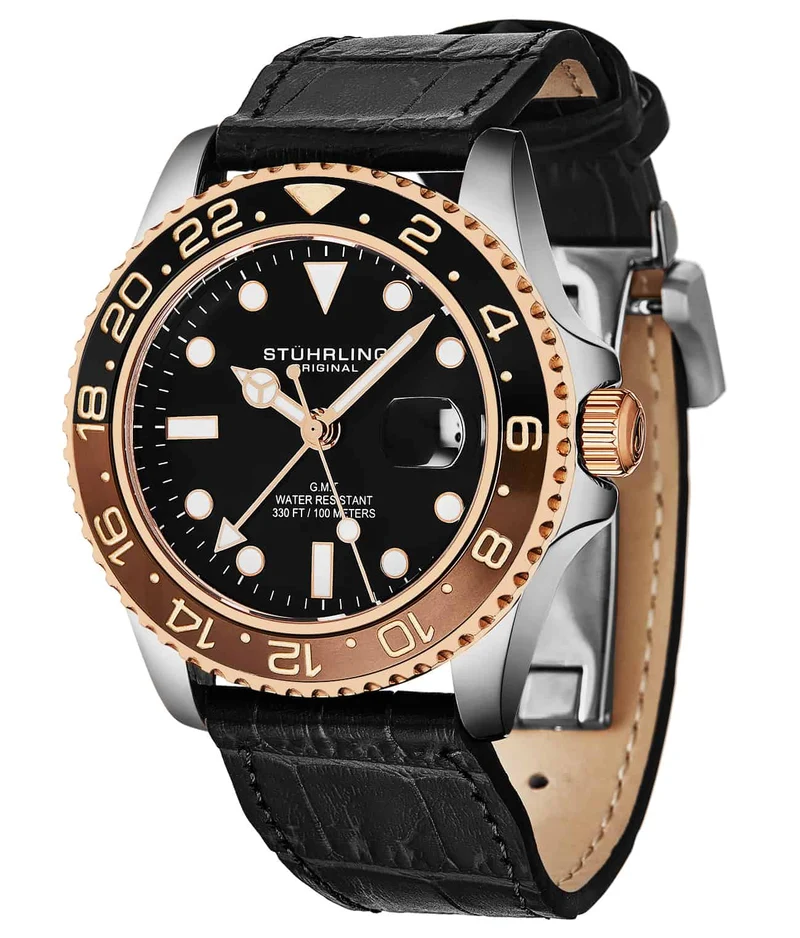 Stührling Meridian 3968L GMT Quartz 42mm Diver