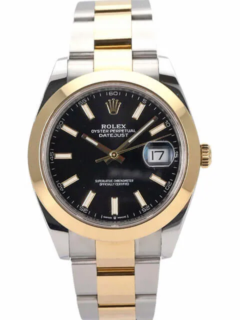 Rolex Datejust 41 Edelstahl Gelbgold 126303 Schwarz