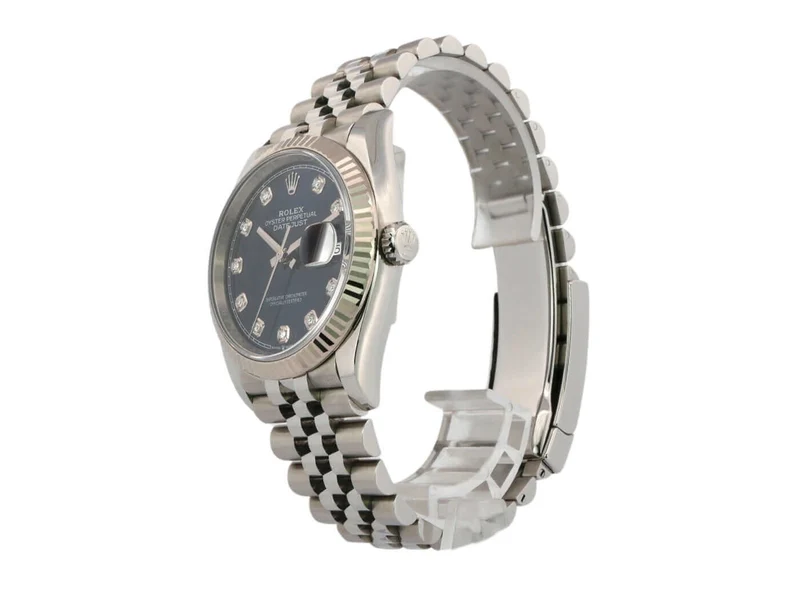 Rolex Datejust 36 Oystersteel Weißgold 126234 Diamant Blau Jubile-Band