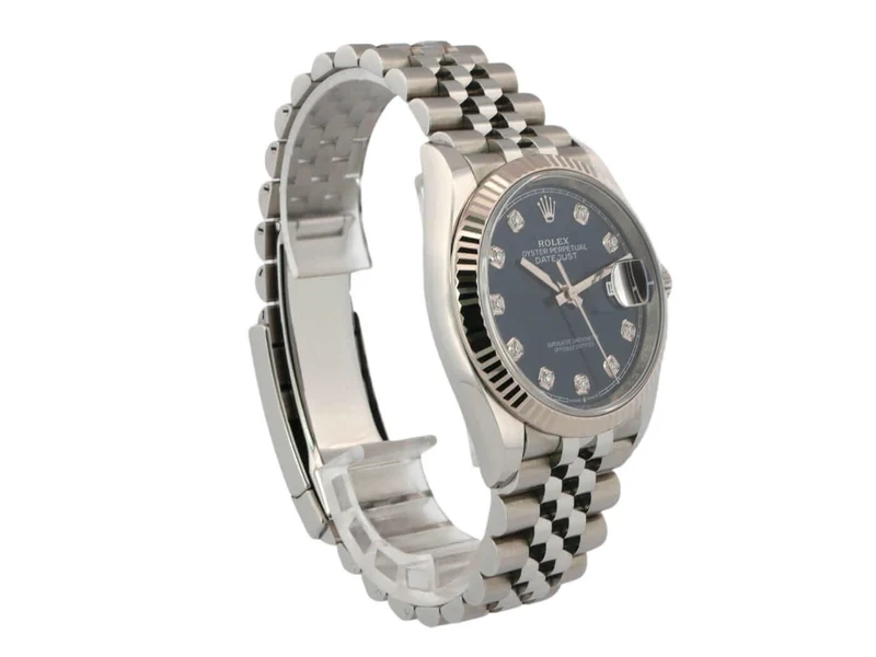 Rolex Datejust 36 Oystersteel Weißgold 126234 Diamant Blau Jubile-Band