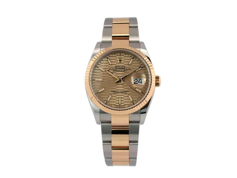 Rolex Datejust 36 Oystersteel Gelbgold 126233 Golden Riffel