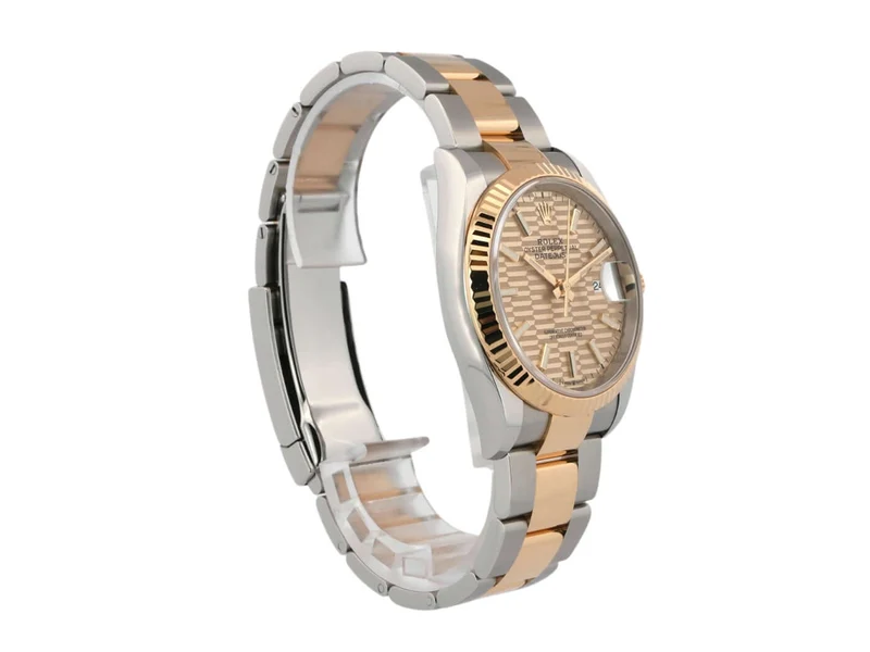 Rolex Datejust 36 Oystersteel Gelbgold 126233 Golden Riffel