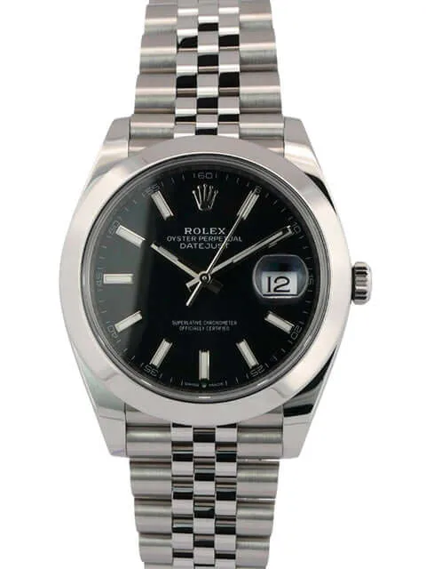 Rolex Datejust 41 Edelstahl 126300 Schwarz Jubile-Band