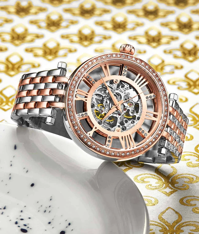 Stührling Stunning Skeletons Rose Duo with Signature Pen and Stud Earring