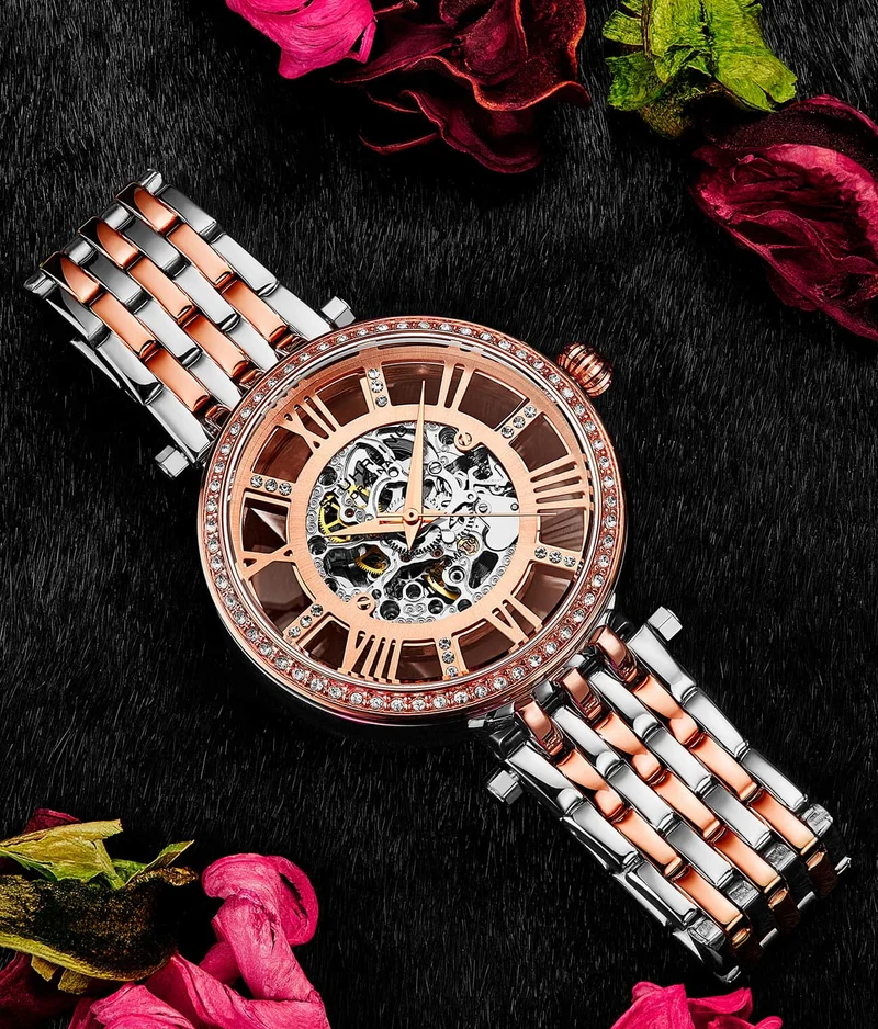 Stührling Stunning Skeletons Rose Duo with Signature Pen and Stud Earring