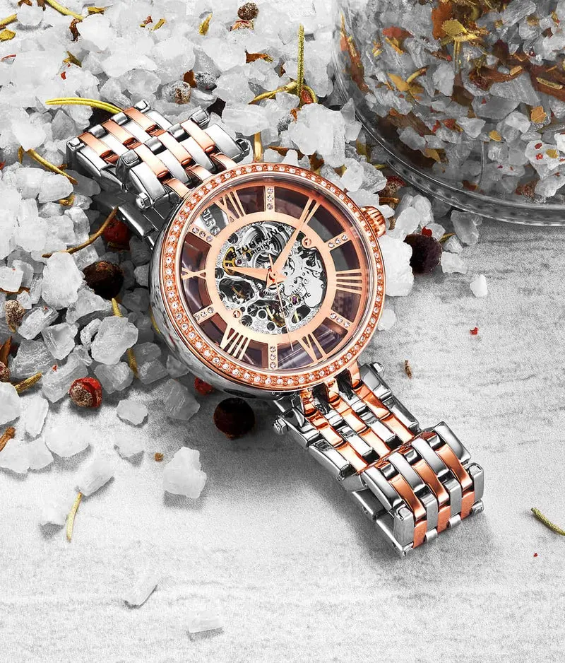 Stührling Stunning Skeletons Rose Duo with Signature Pen and Stud Earring