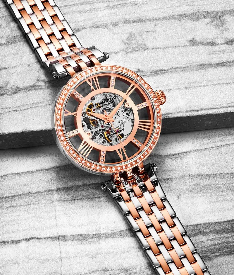 Stührling Stunning Skeletons Rose Duo with Signature Pen and Stud Earring