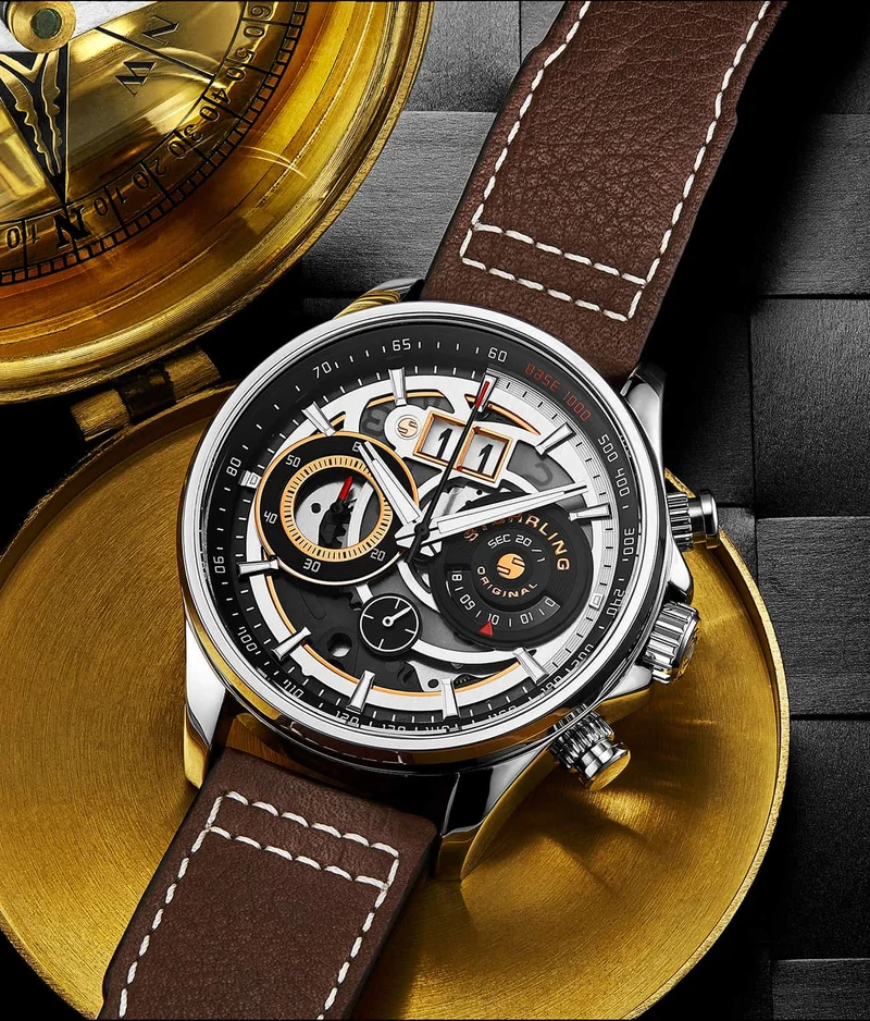 Stührling Tachymeter 923.01, Maritimer 935.04, Signature Pen, and Watch Tool Kit