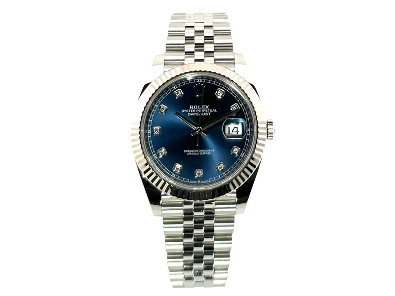 Rolex Datejust 41 Edelstahl Weißgold 126334 Blau Dia Jubile-Band