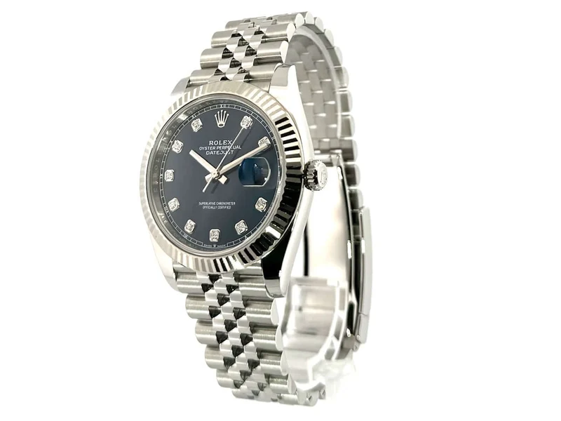 Rolex Datejust 41 Edelstahl Weißgold 126334 Blau Dia Jubile-Band