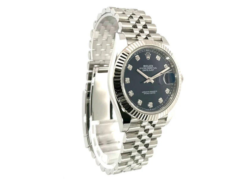 Rolex Datejust 41 Edelstahl Weißgold 126334 Blau Dia Jubile-Band