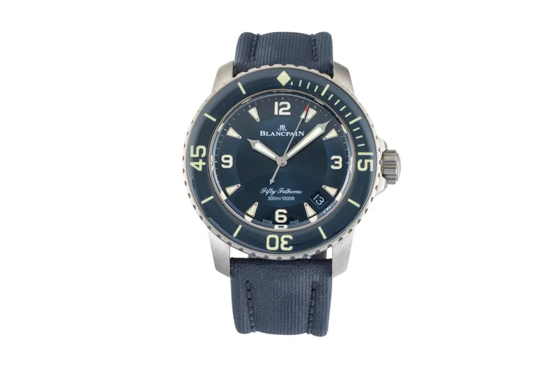 Blancpain Fifty Fathoms titanium automatic men's watch 5015-12B40-O52A LP: 18200EUR [2602768]