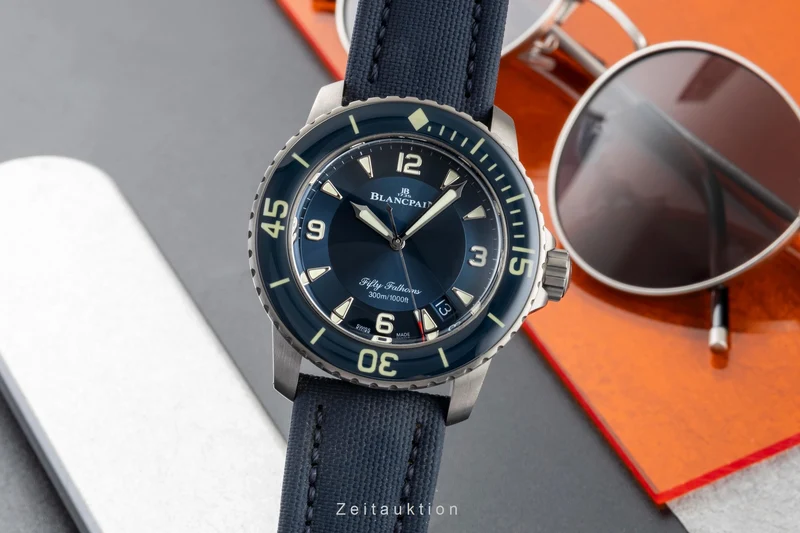 Blancpain Fifty Fathoms titanium automatic men's watch 5015-12B40-O52A LP: 18200EUR [2602768]