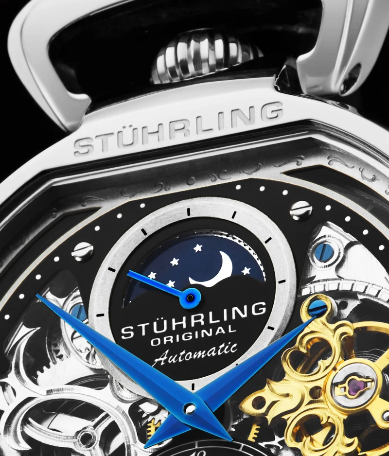 Stührling Modena 3954 Dual Time Automatic 46mm Skeleton
