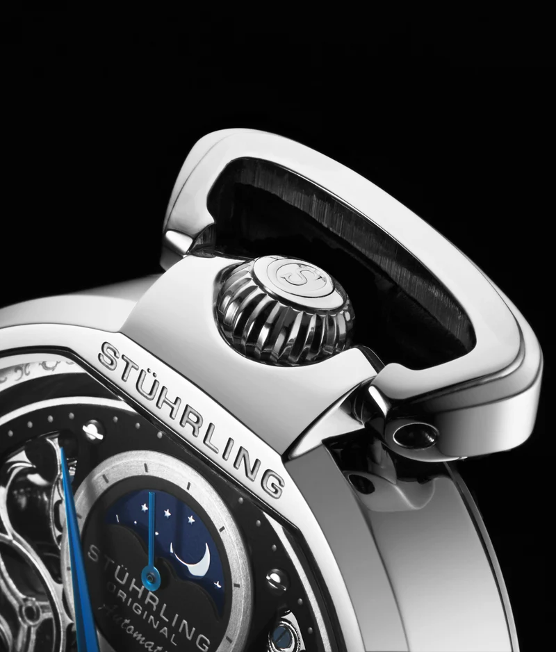 Stührling Modena 3954 Dual Time Automatic 46mm Skeleton
