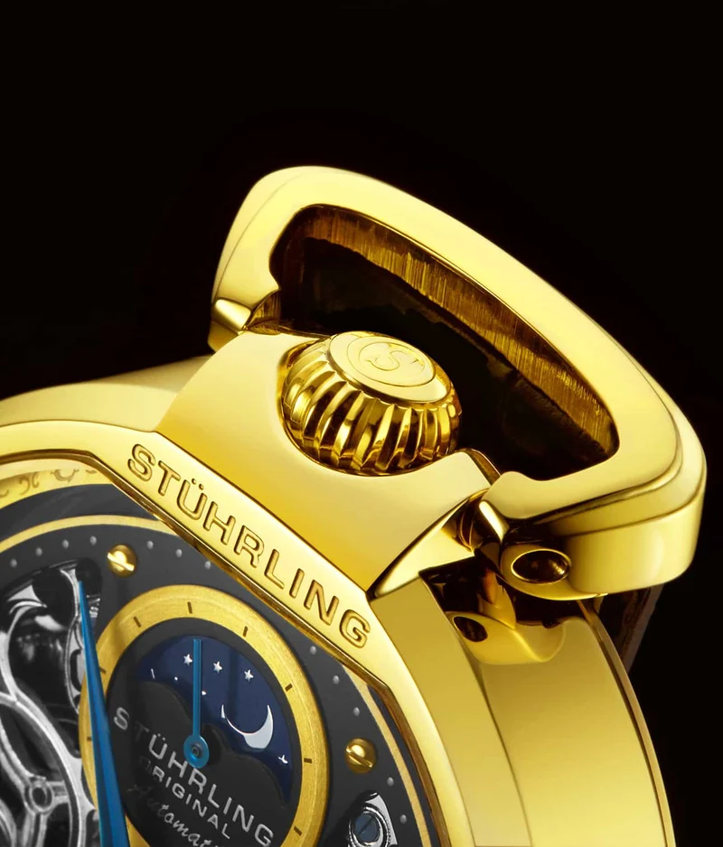 Stührling Modena 3954 Dual Time Automatic 46mm Skeleton