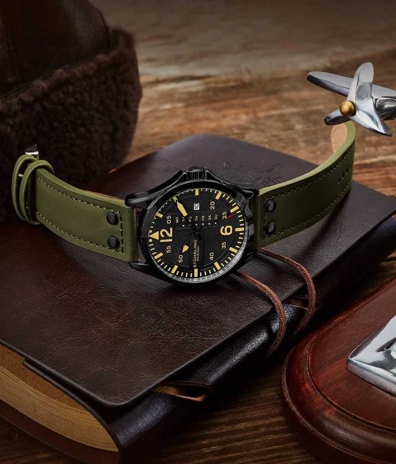 Stührling Maritimer 935.02, Aviator 3916.3, Signature Pen, and Watch Tool Kit